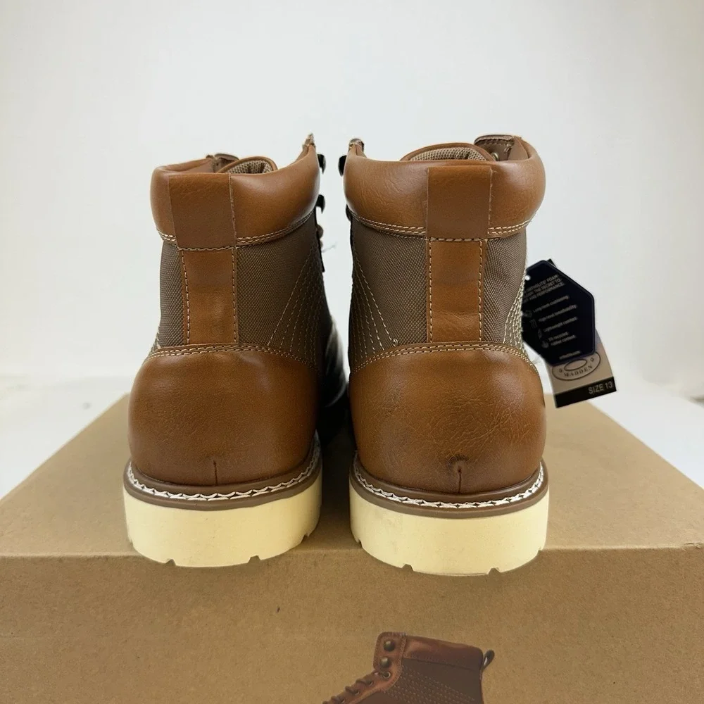 Steve‎ Madden Mens Chukka Boots P-Bleekr Cognac Sz. 13M Lace Up Ortholite